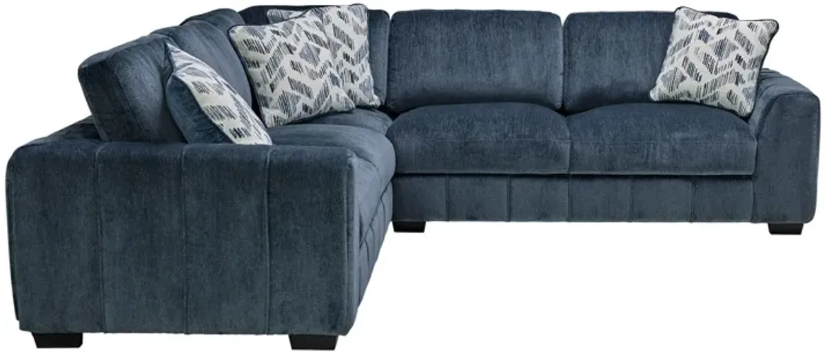Overnight Blue 3-Piece Sectional