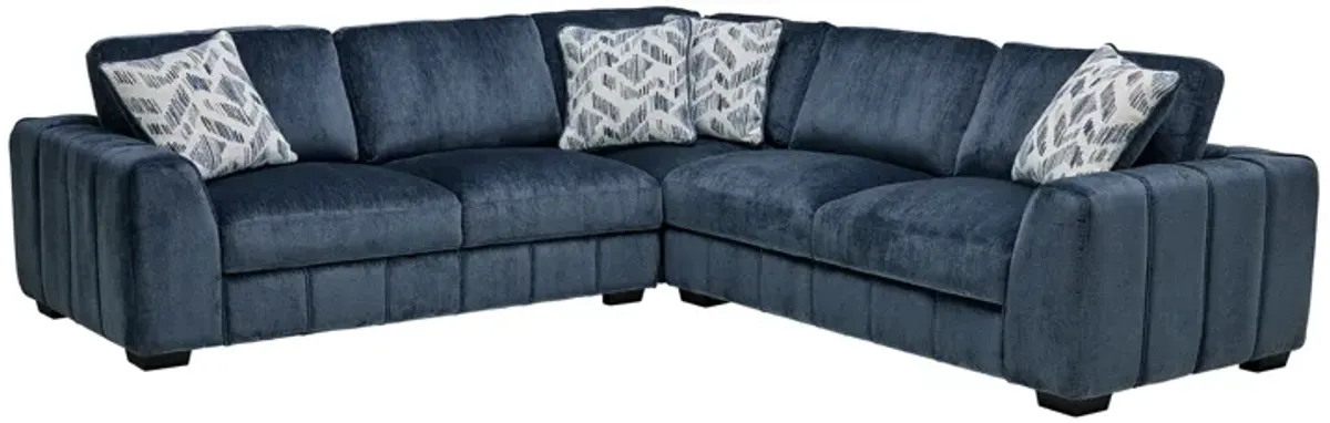 Overnight Blue 3-Piece Sectional