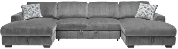 Overnight Grey 3-Piece Sleeper Sectional with Dual Chaises