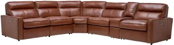 Berlin 6-Piece Dual Power Reclining Leather Sectional
