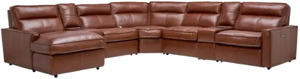 Berlin 7-Piece Dual Power Reclining Leather Sectional with Left Arm Facing Chaise