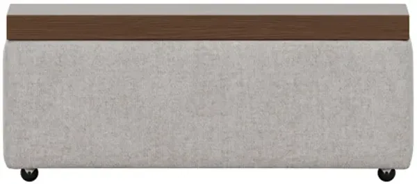 ModularThree Chestnut Wood Top Grey Cocktail Ottoman