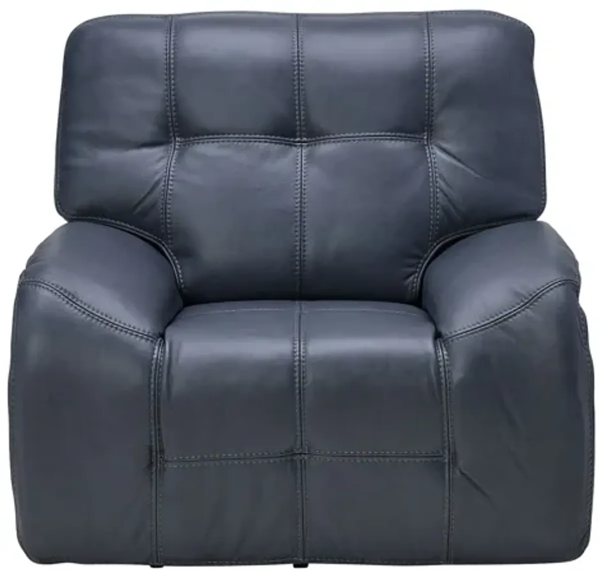 Jaxon Blue Leather Dual Power Recliner