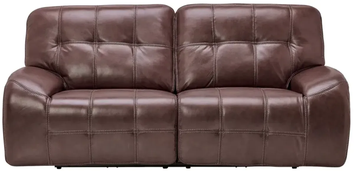 Jaxon Brown Leather Dual Power Reclining Sofa