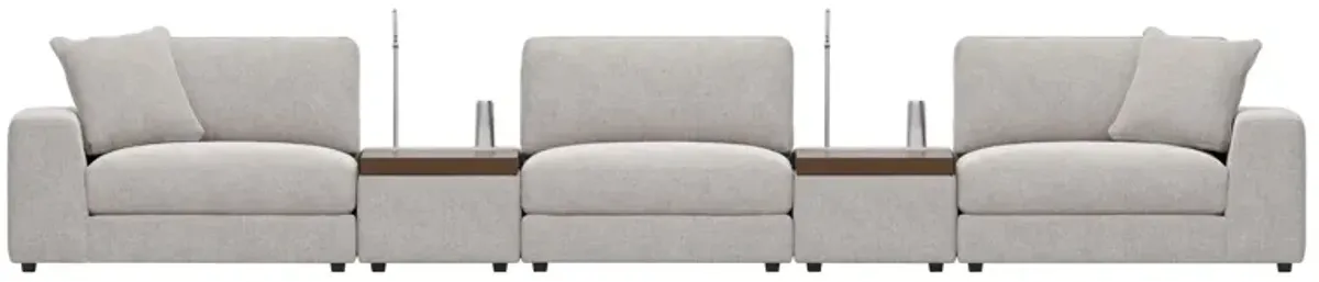 ModularThree Grey 5-Piece Theater Sectional with 2 Media Consoles