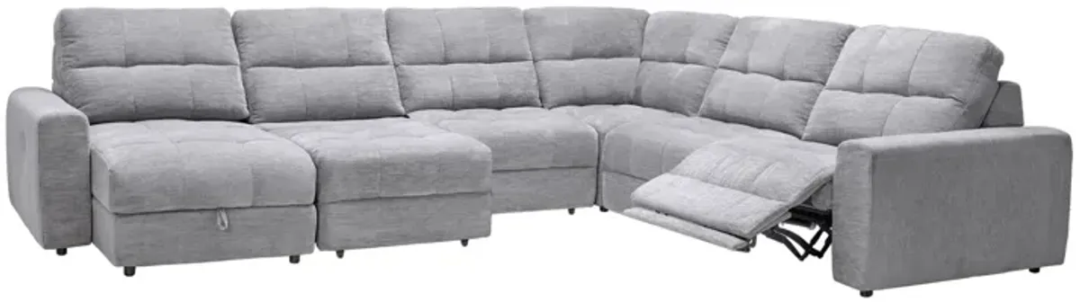 Phoenix 6-Piece Power Reclining Sectional with Left Arm Facing Chaise + 1 Armless Slider
