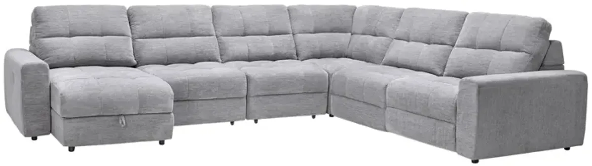 Phoenix 6-Piece Power Reclining Sectional with Left Arm Facing Chaise + 1 Armless Slider