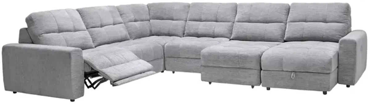 Phoenix 6-Piece Power Reclining Sectional with Right Arm Facing Chaise + 1 Armless Slider