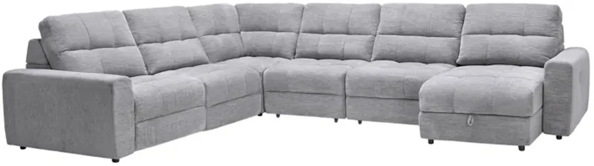 Phoenix 6-Piece Power Reclining Sectional with Right Arm Facing Chaise + 1 Armless Slider