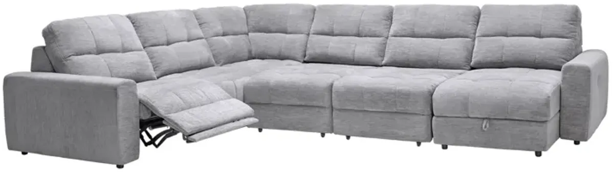 Phoenix 6-Piece Power Reclining Sectional with Right Arm Facing Chaise + 2 Armless Sliders