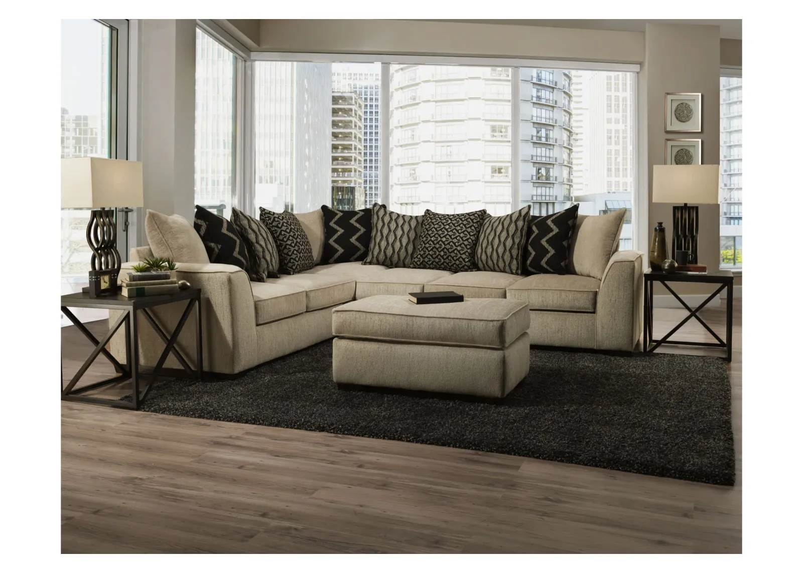 Amy Fawn 2-Piece Sectional + Free Ottoman