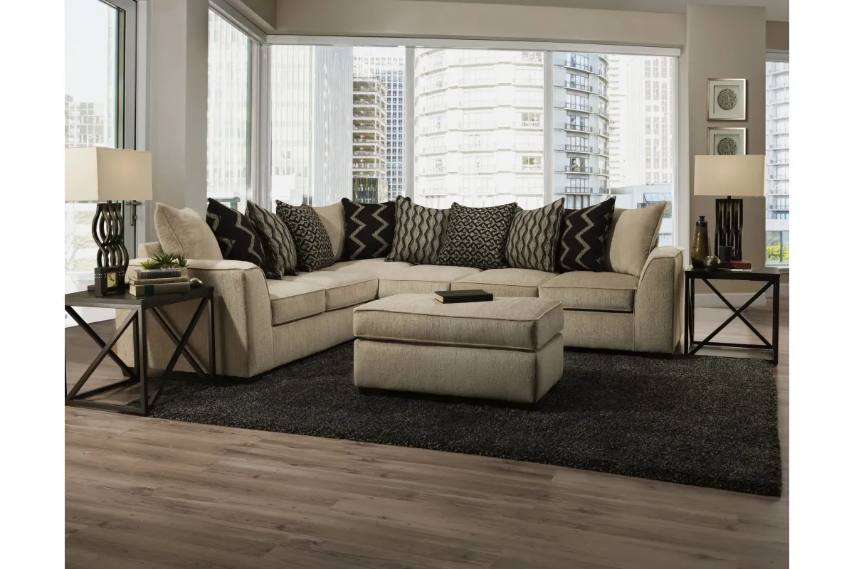 Amy Fawn 2-Piece Sectional + Free Ottoman