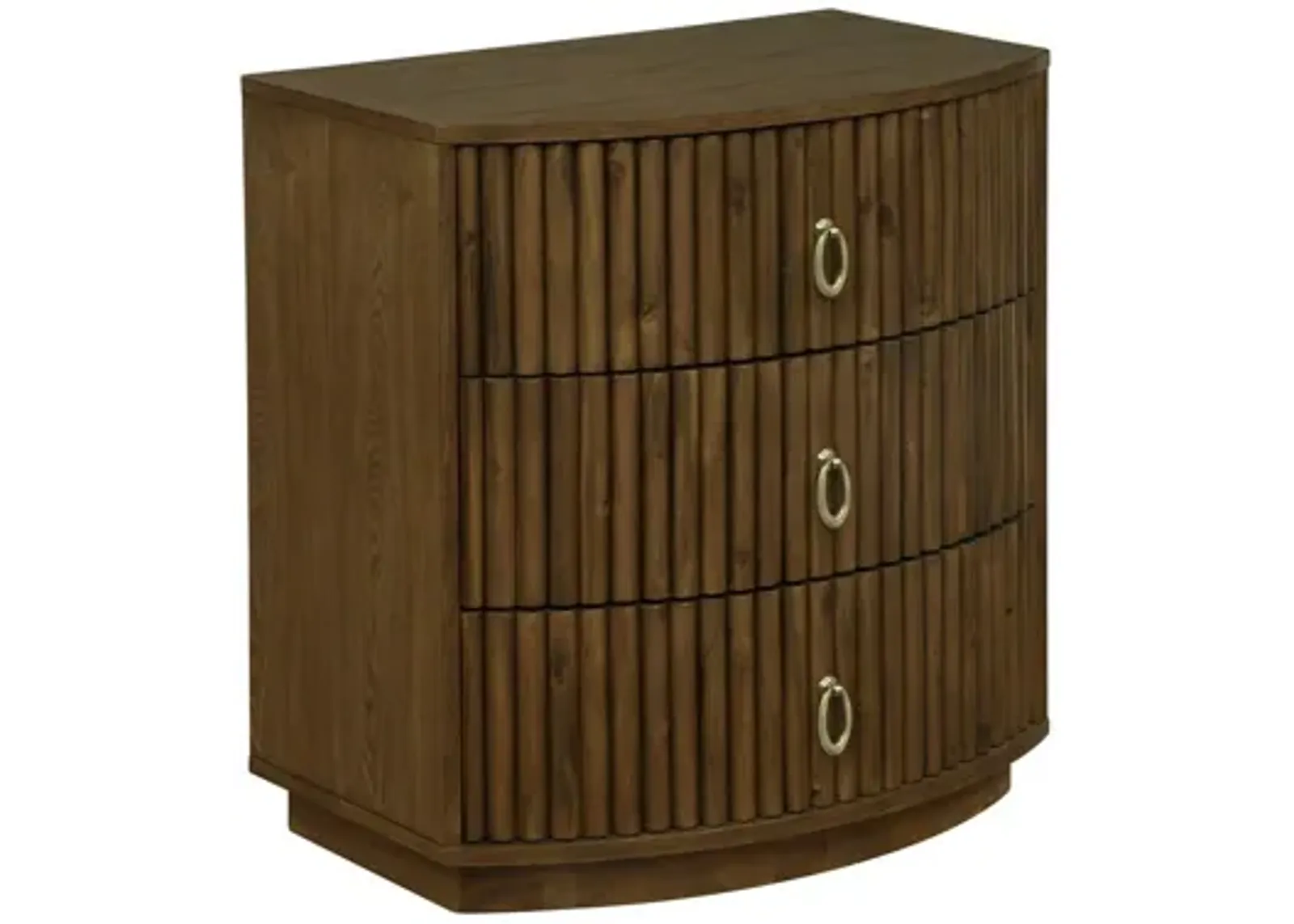 Ciarra Walnut 3 Drawer Nightstand