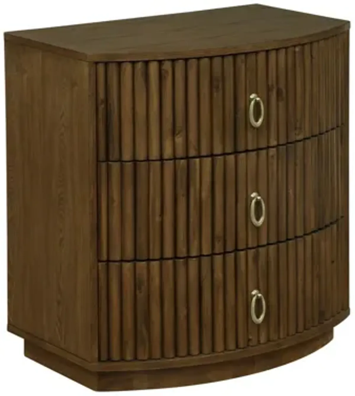 Ciarra Walnut 3 Drawer Nightstand