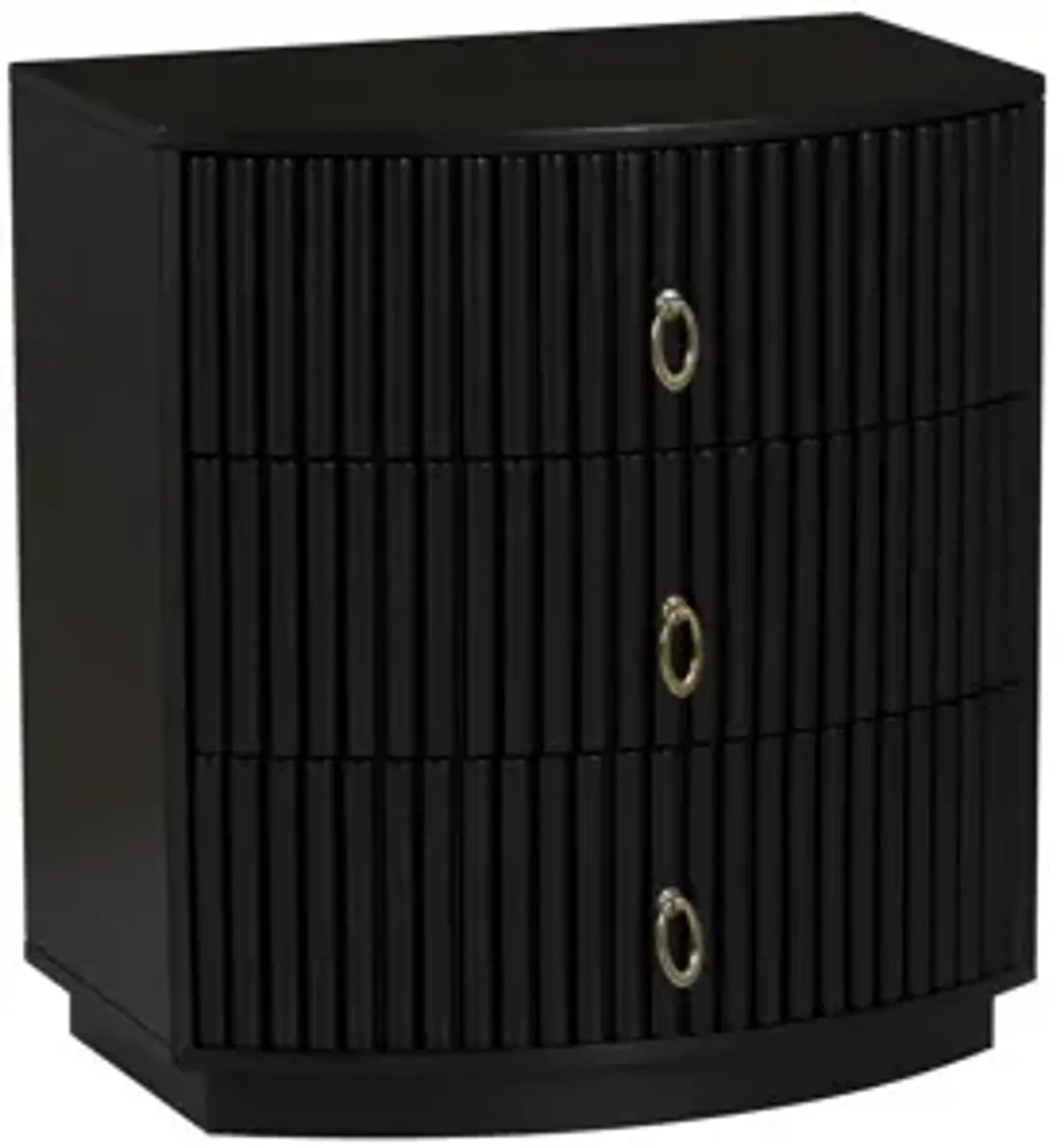 Ciarra Black 3 Drawer Nightstand