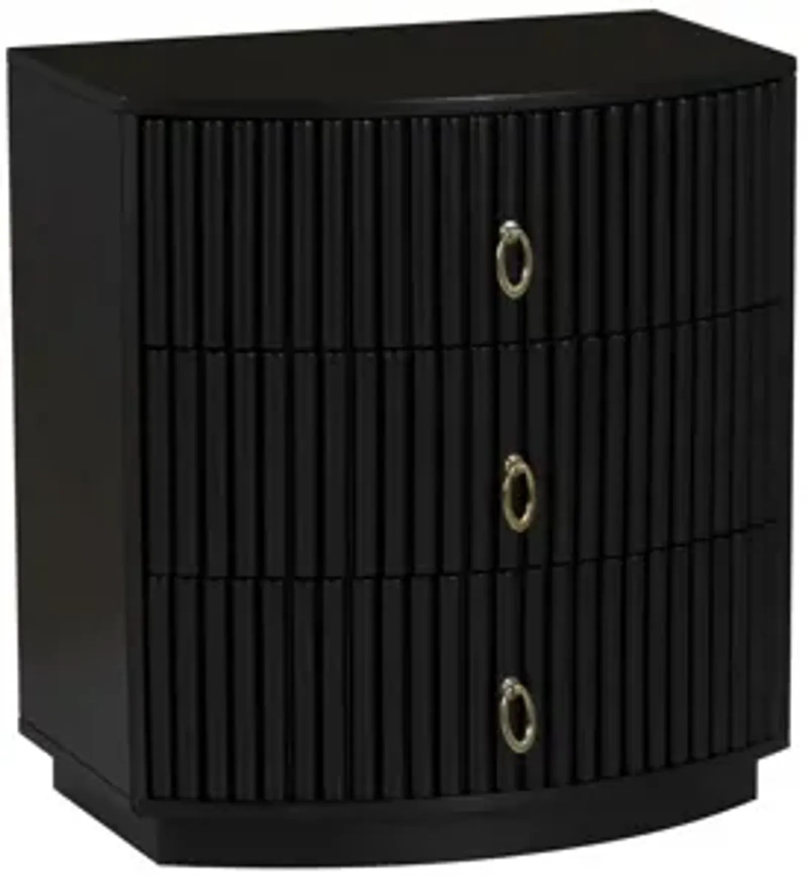 Ciarra Black 3 Drawer Nightstand