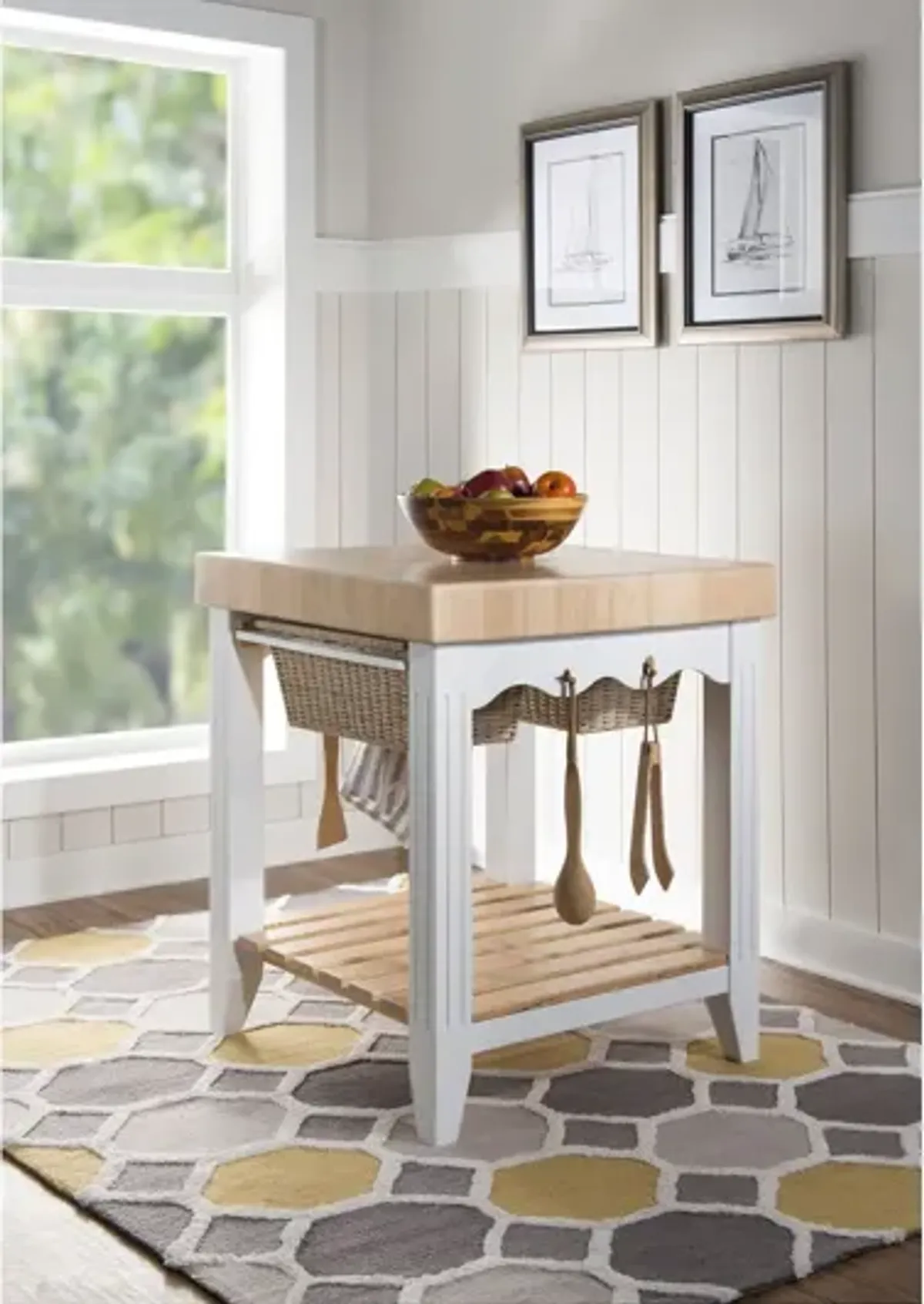 Kolton White Kitchen Island