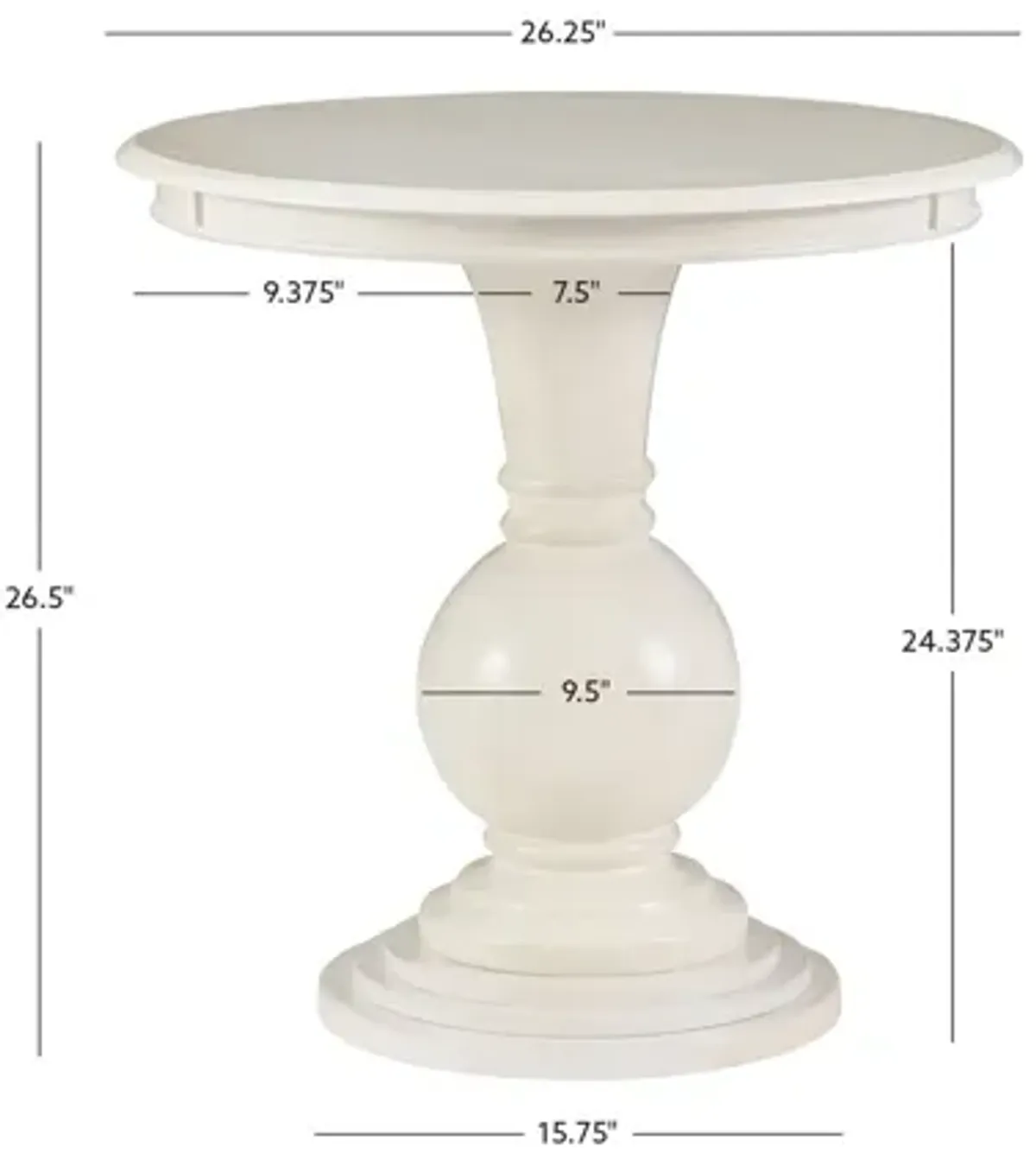 Amelia Cream Accent Table Round