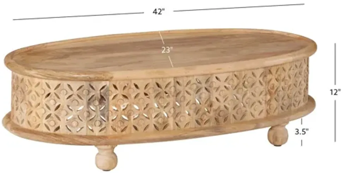 Imani Natural Oval Coffee Table