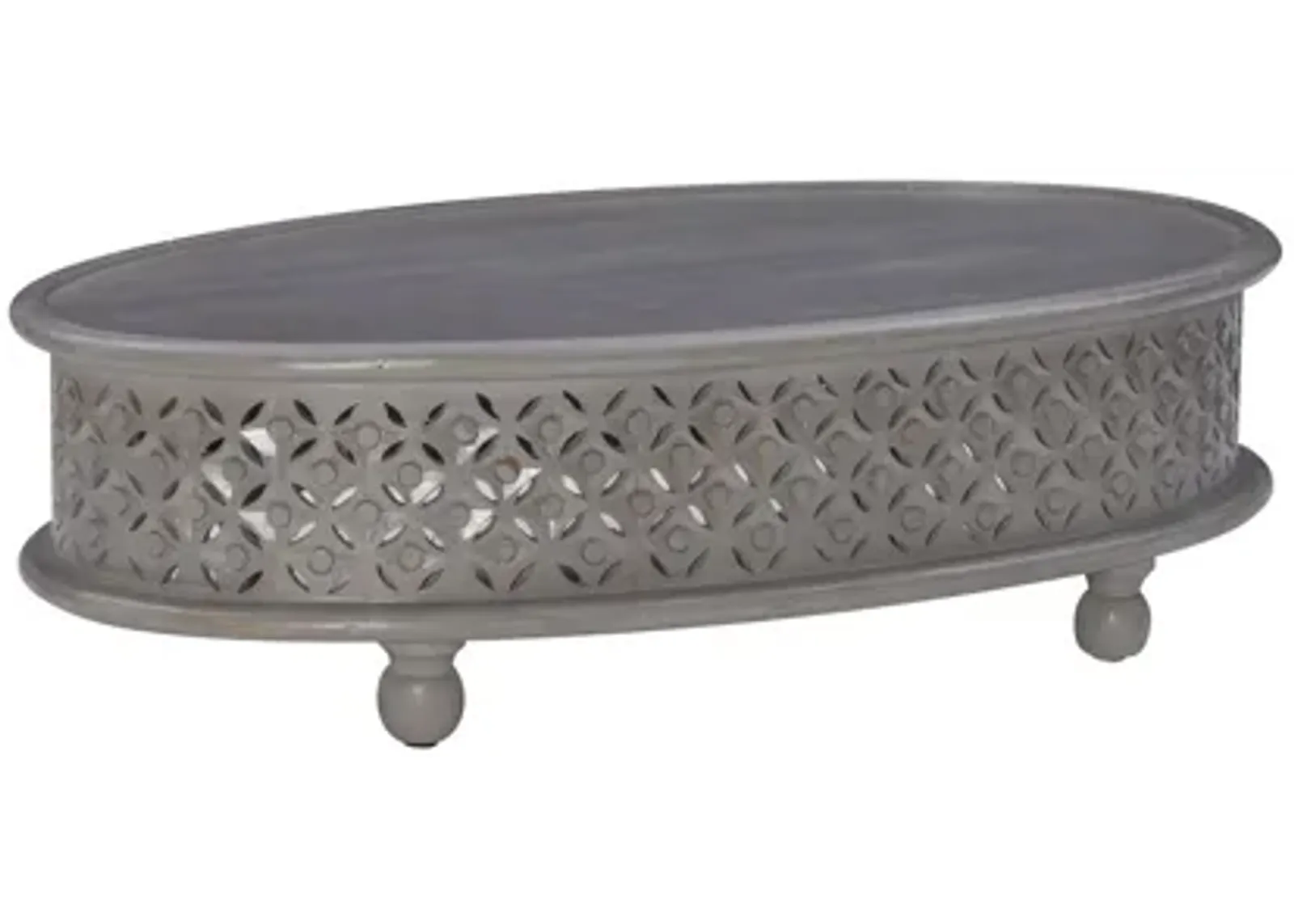 Imani Light Grey Oval Coffee Table