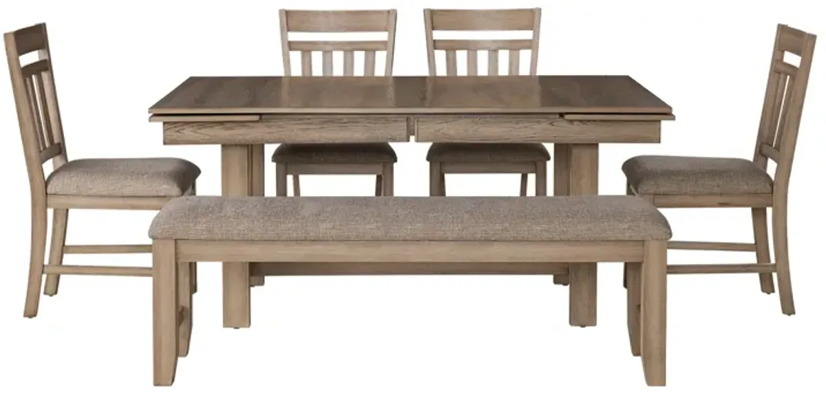 Lakeside Extendable Table + 4 Chairs + Bench