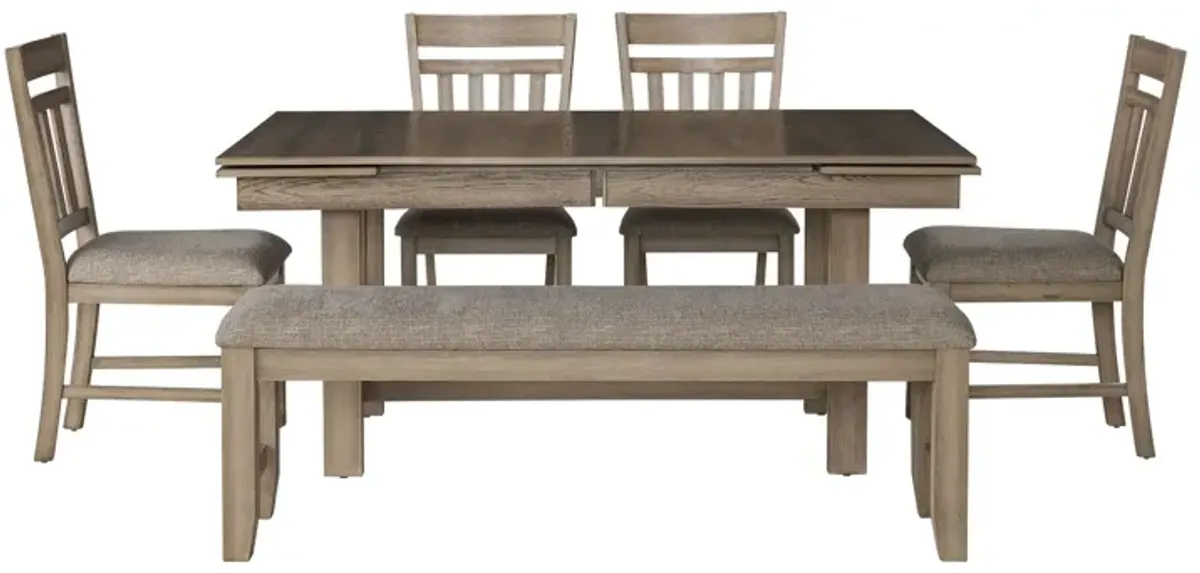 Lakeside Extendable Table + 4 Chairs + Bench