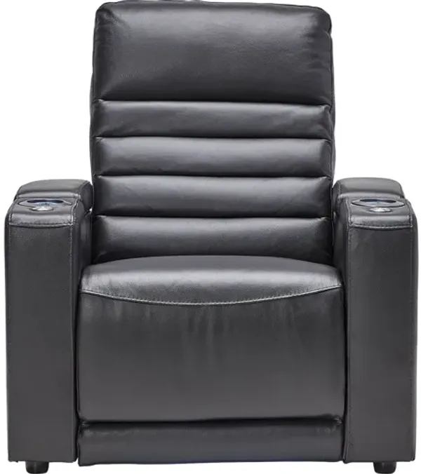 Hera Dual Power Leather Theater Recliner with Console