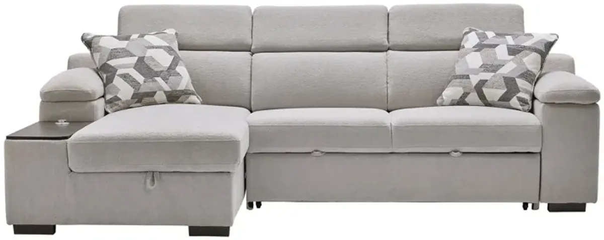 Lounge 2-Piece Sleeper Sectional with Left Arm Facing Storage Chaise