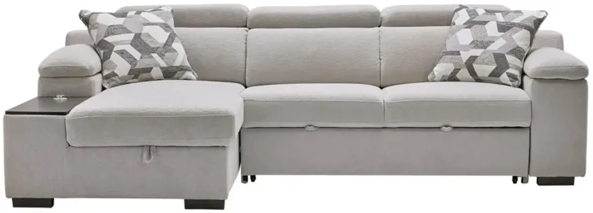 Lounge 2-Piece Sleeper Sectional with Left Arm Facing Storage Chaise
