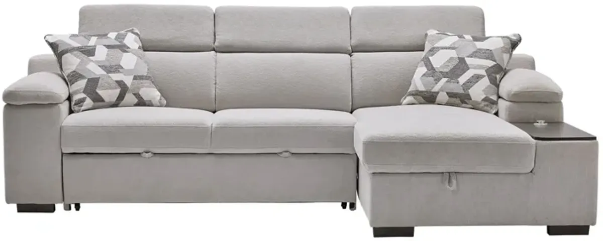 Lounge 2-Piece Sleeper Sectional with Right Arm Facing Storage Chaise