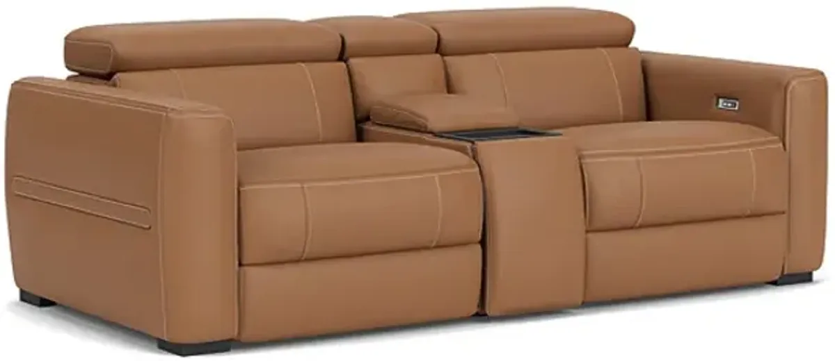 Ford Leather Dual Power Reclining Console Loveseat