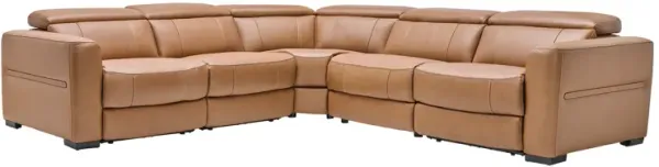 Ford 5-Piece Leather Dual Power Reclining Sectional