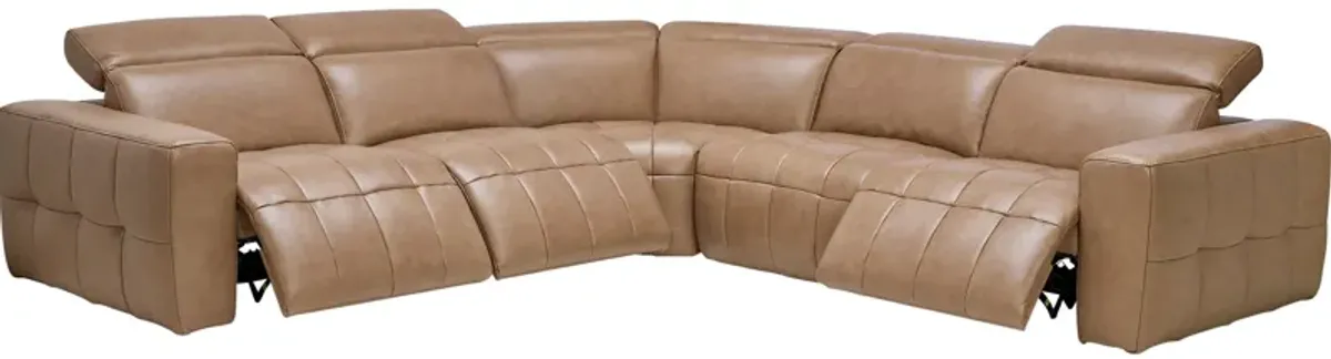 Owen 5-Piece Leather Dual Power Reclining Sectional