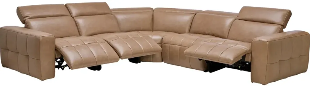 Owen 5-Piece Leather Dual Power Reclining Sectional