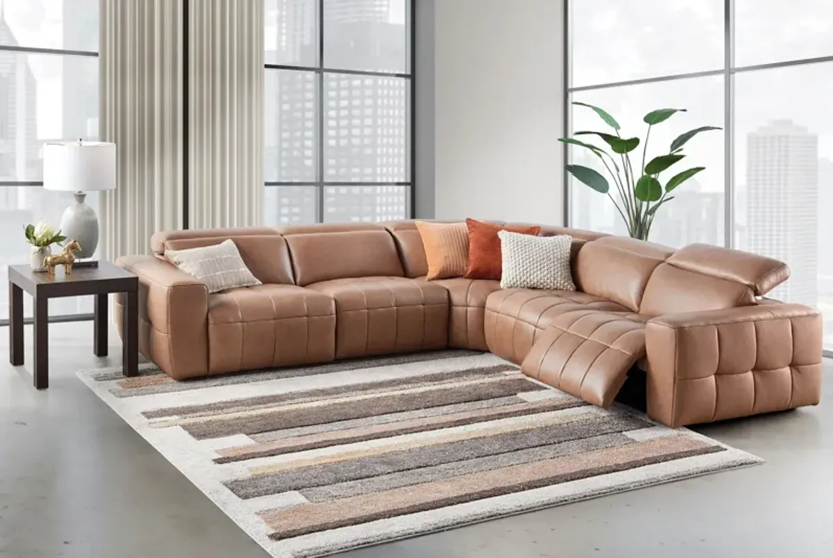 Owen 5-Piece Leather Dual Power Reclining Sectional