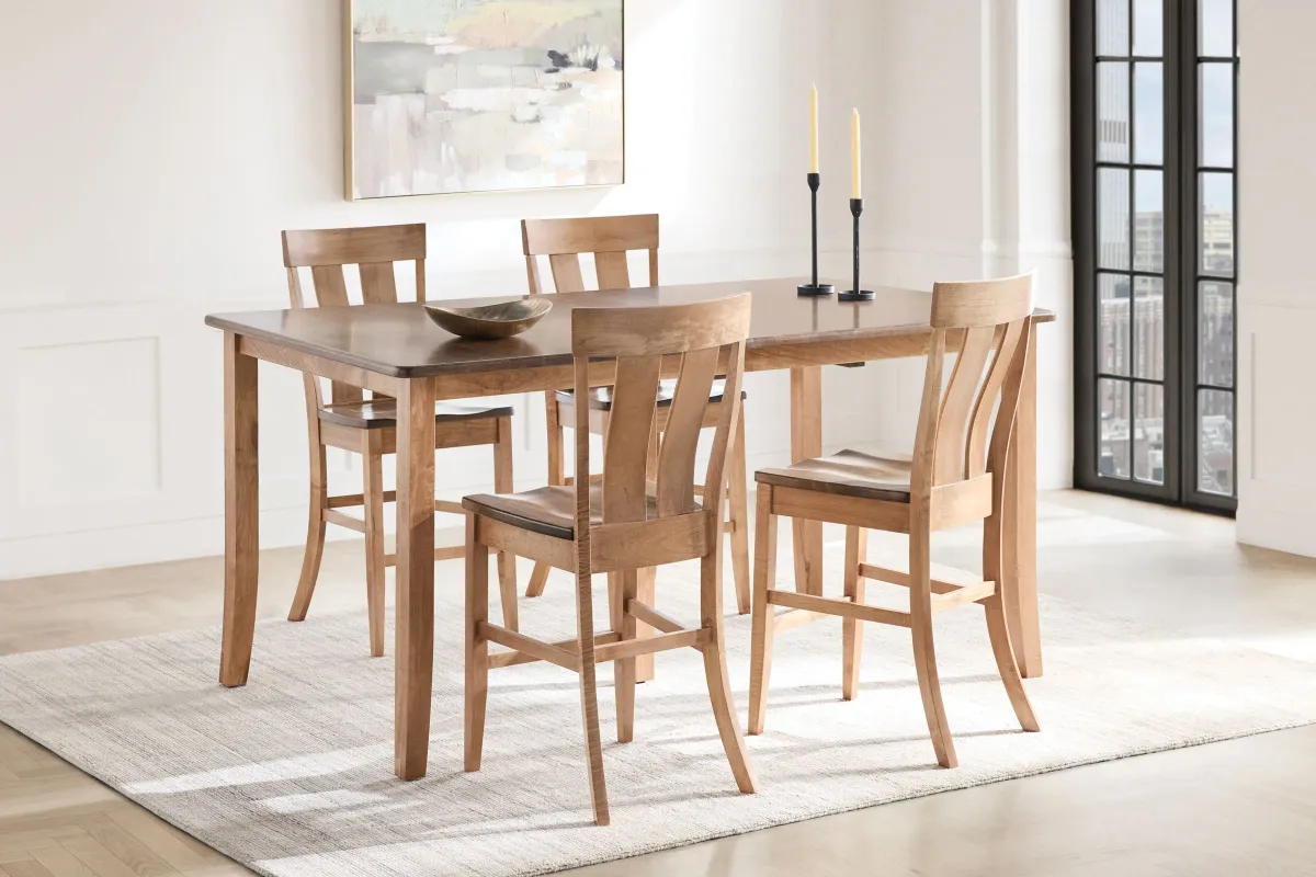 Harvest Sable Extendable Counter Table + 4 Counter Stools by Daniel's Amish