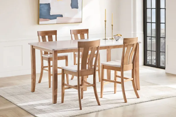 Harvest Quartz Extendable Counter Table + 4 Counter Stools by Daniel's Amish