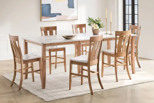 Harvest Quartz Extendable Counter Table + 6 Counter Stools by Daniel's Amish