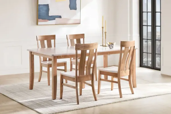 Harvest Extendable Quartz Dining Table + 4 Chairs by Daniel's Amish