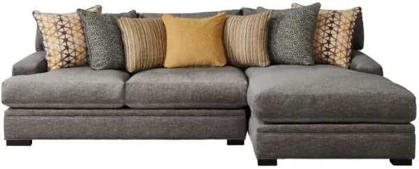 Bulova Silver 2-Piece Sectional with Right Arm Facing Chaise