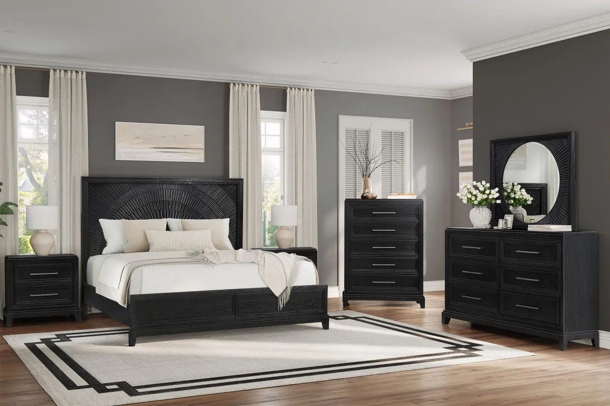 Meredith Black 5-Piece King Bedroom Set