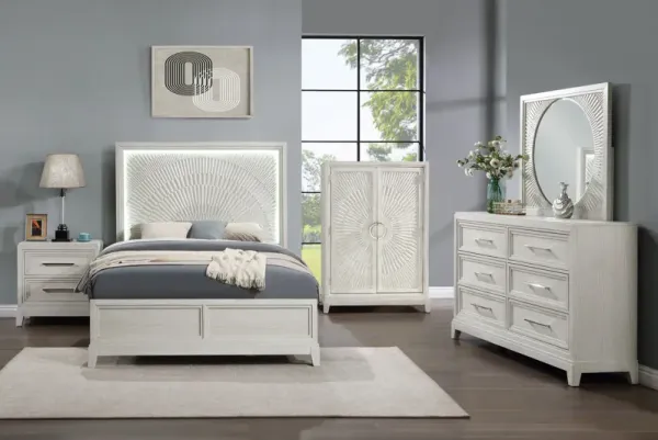 Meredith Cream 5-Piece King Bedroom Set