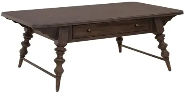 Revival Row Rectangular Coffee Table with Drawer