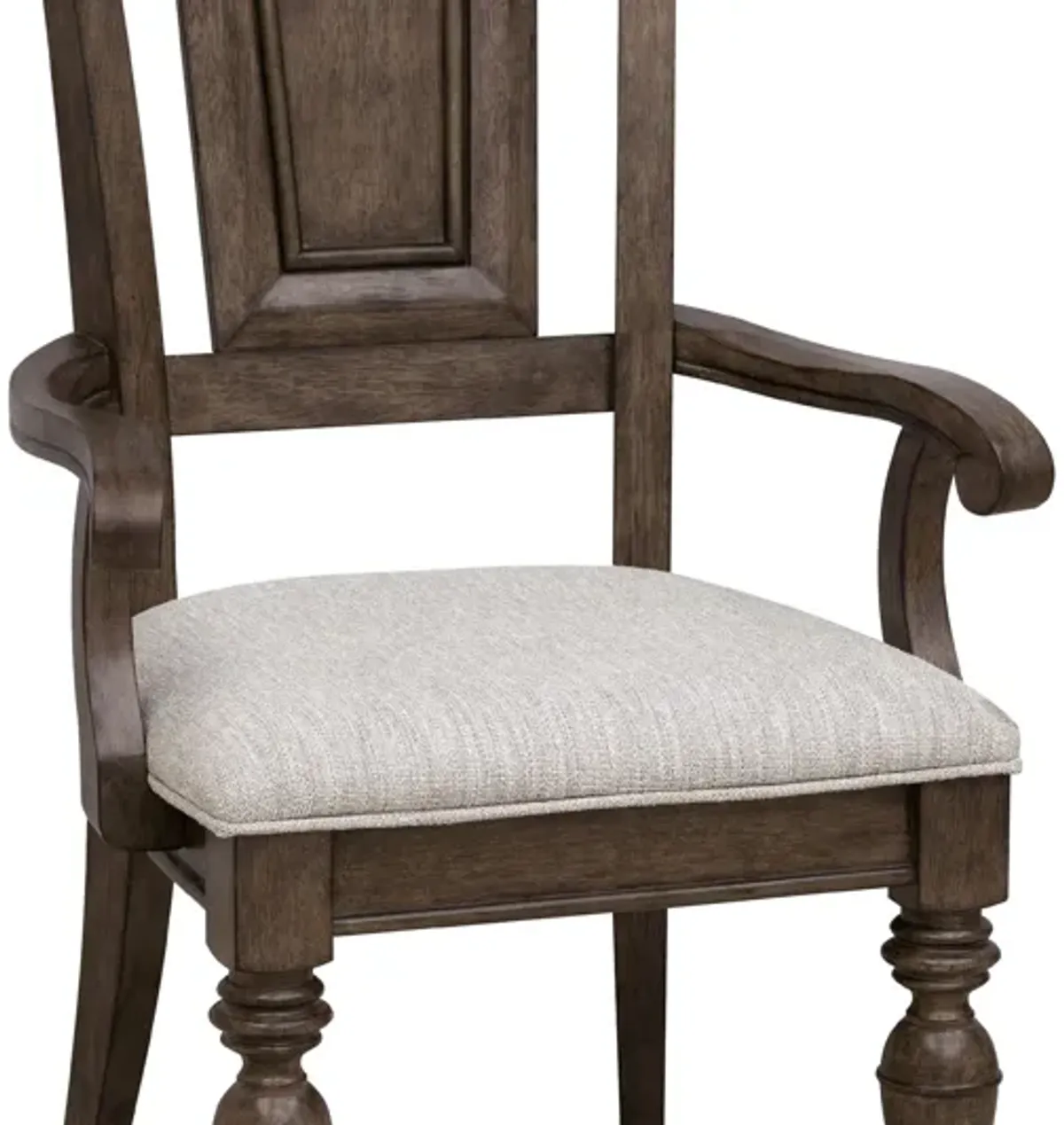 Woodbury Wooden Arm Chair in Cowboy Boots Brown