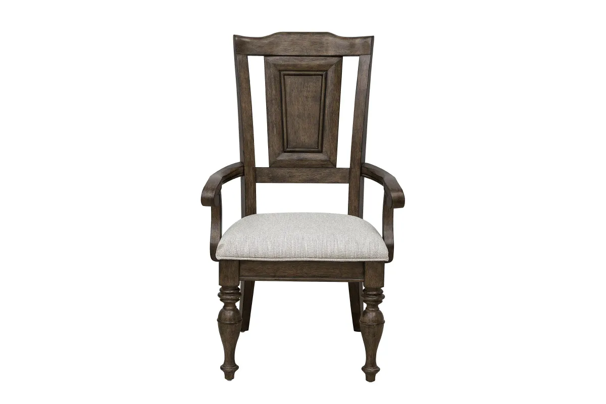 Woodbury Wooden Arm Chair in Cowboy Boots Brown