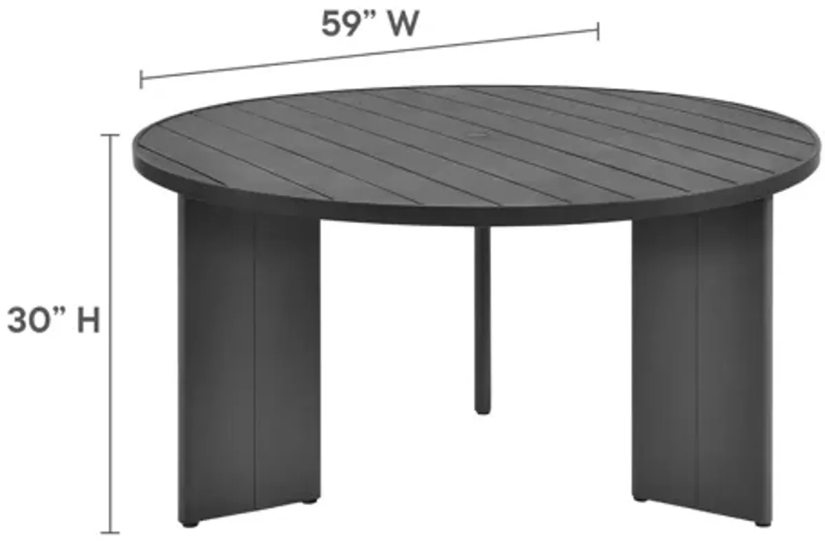 Tahoe Round Outdoor Patio Aluminum Dining Table