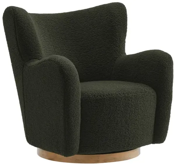 Montrose Wingback Sherpa Swivel Accent Chair