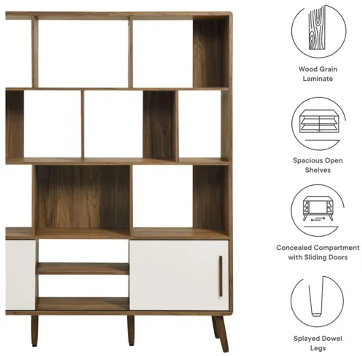 Transmit 59" Bookcase with Sliding Doors