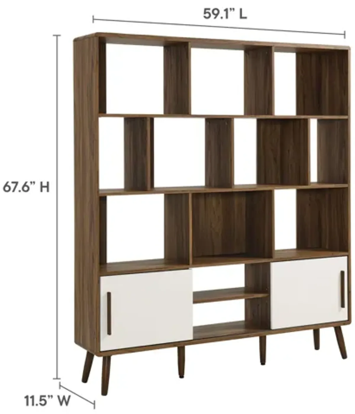 Transmit 59" Bookcase with Sliding Doors