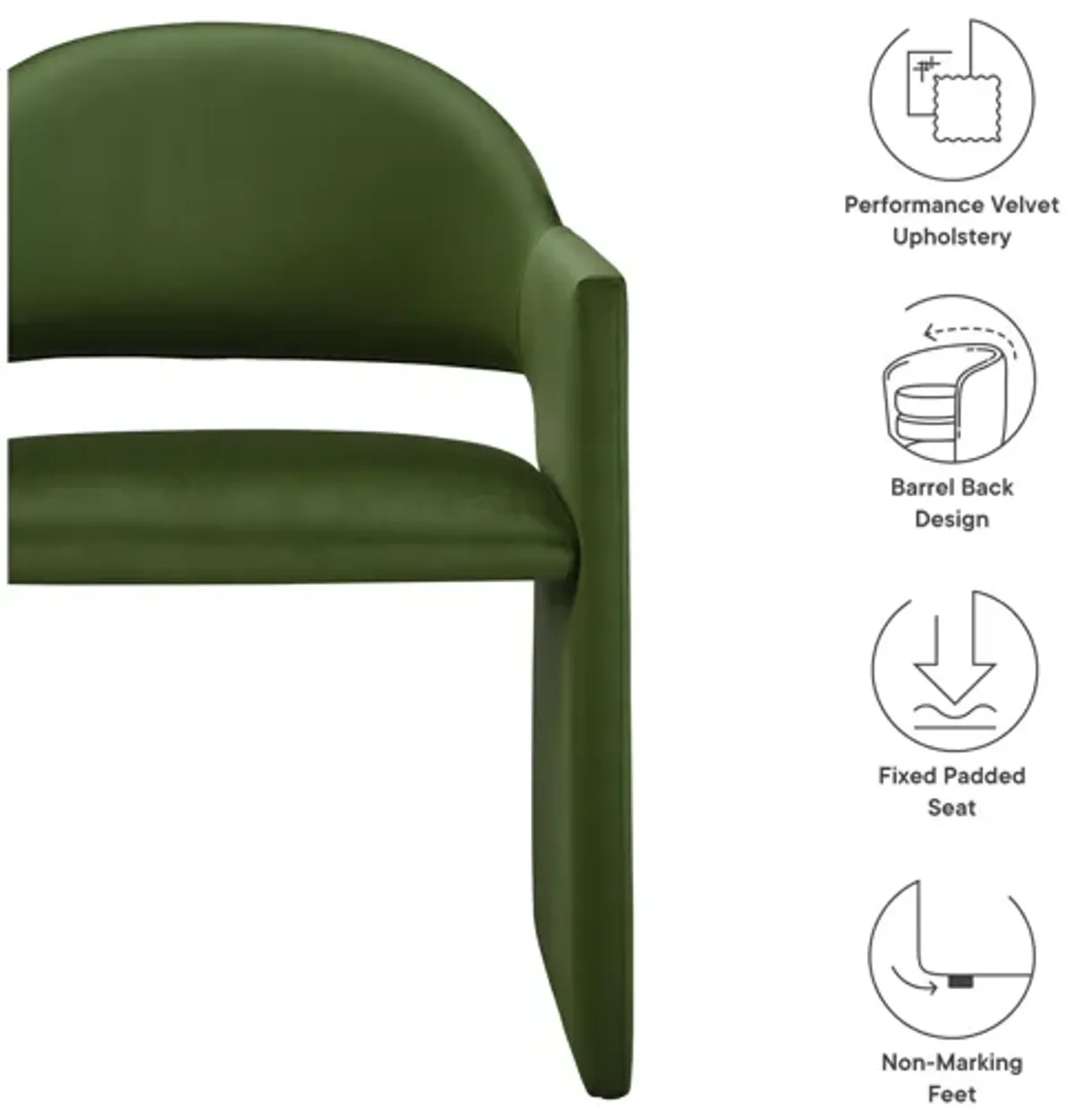 Talia Performance Velvet Dining Armchair